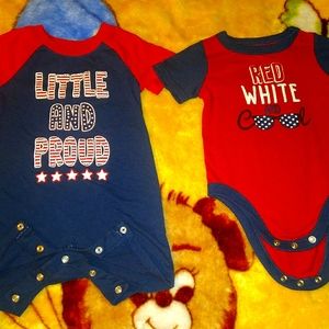 Red White and Blue Onesies